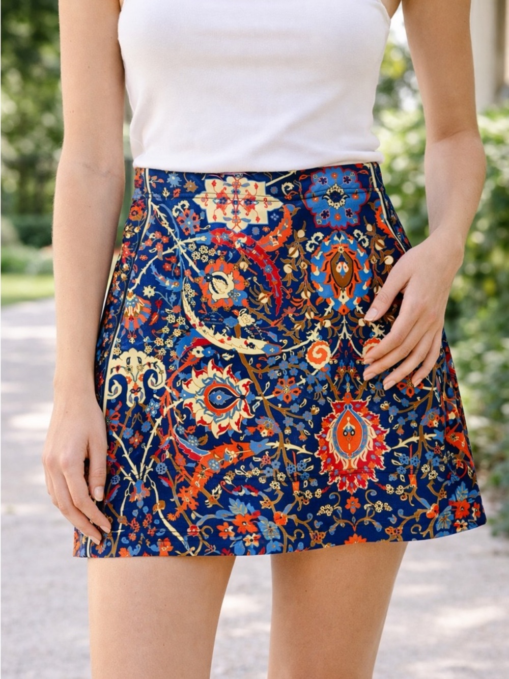Gretchen Scott 17“ Long Skort Aztec Pockets Bohemian Jersey Material small